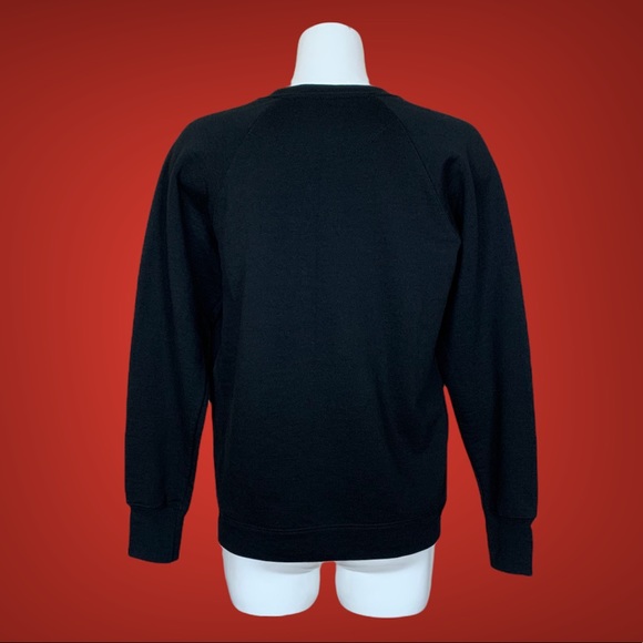 Champion Black Script Logo Raglan Sleeve Crew Neck Sweatshirt Large - Picture 4 of 7